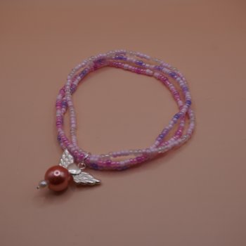lyser�d armb�nd med perler vedh�ng