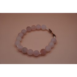 armb�nd med rosakvarts perler (l�s)