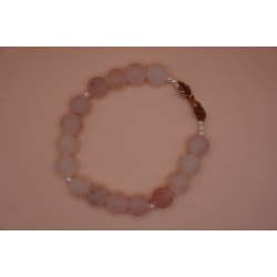 armb�nd med rosakvarts perler (l�s)